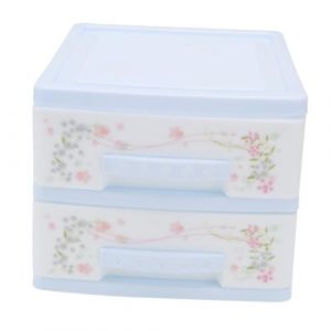 WEKADRIN Bo&icirc;te de Rangement Cosm&eacute;tique Compacte &agrave; Deux Couches Lisses pour Maquillage et Accessoires pour Gar&ccedil;on Fille et Bureau Petite Malette Pratique Bleu (CIUUNIG, neuf)