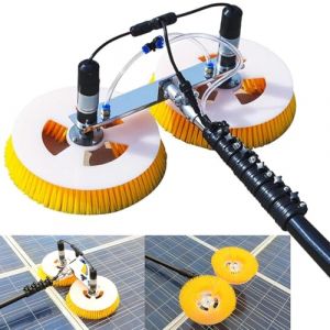 HENGCMM Brosse rotative de Nettoyage de Panneaux solaires 220V, Panneaux photovoltaïques et solaires, Brosse alimentée en Eau, Brosse de Nettoyage électrique de Panneau Solaire,8M/26.2FT (hengchishangmaogongsi, neuf)