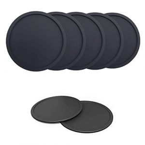 Lot de 8 sous-verres en silicone noir, sous-verres ronds, sous-verres ronds noirs antidérapants pour café, bière, verres à vin, maison (UAB "DAFUHUA LT", neuf)