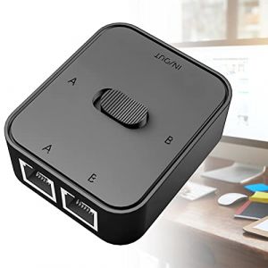 Commutateur réseau Gigabit Switch 2 ports : RJ45 Réseau Key-Press Switch Splitter Selector Box, Réseau LAN Switch 2 ports Network Hub Gigabit Switch 2 ports Commutateur de bouton réseau, Plug and Play (RAMONISA SHOP, neuf)