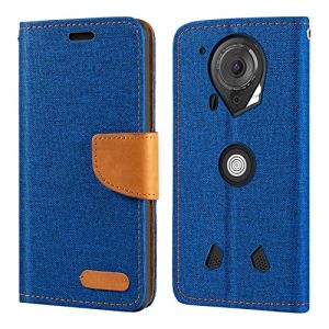 &Eacute;tui Portefeuille en Tissu Oxford et Cuir PU Compatible avec Crosscall Trekker-X4, Coque Robuste avec Rabat Magn&eacute;tique et Fentes Cartes (Bleu) (Shantime, neuf)