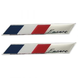 NASSMOSSE Autocollants Fran&ccedil;ais 2PCS 3D National France Drapeau Autocollants De Voiture Autocollants De Logo De Voiture en M&eacute;tal Autocollants pour Voitures Casque De Moto 3,9x2 Pouces 2 (Haoyunlucy, neuf)