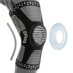 360 RELIEF Genouillere Pour Hommes Et Femmes - Genouill&egrave;re Avec Stabilisation Articulaire Et Rembourrage en Gel Compression Pour Course &Agrave; Pied, Soutien Articulaire - Maintien Genou Avec Sac &Agrave; Linge (BisLinks&reg;, neuf)