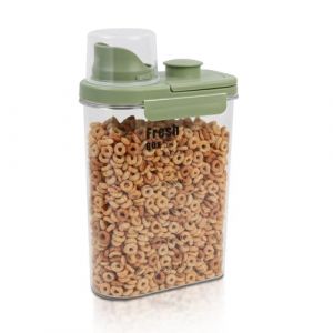 Bo&icirc;te Rangement Cuisine, Bo&icirc;te Herm&eacute;tique Alimentaires en Plastique avec Couvercle, Provision Conservation Placard Organisation Bocaux pour C&eacute;r&eacute;ales P&acirc;tes Farine (1 Pi&egrave;ce x 2.8L - Vert Herbe) (lanruiyan1649, neuf)