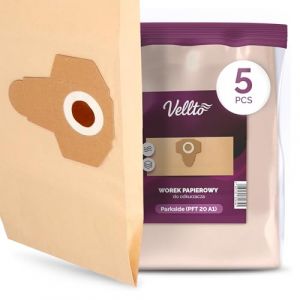 5x Vellto Sac Aspirateur Compatibles avec Parkside PWD 20/A1 12A1 25 30 PFT 20-A1 1400 1500 A1/B1/B2/B3/C1/C3/D1/E2/C4/F2 PNTS 1200 1250 1300 Sacs Papier Poussi&egrave;re (domee-fr, neuf)
