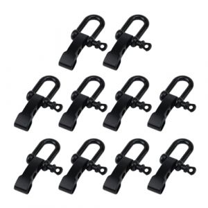 Plmvhpb 10 Pi&egrave;ces Boucle de Manille de Bracelet Paracorde, Fermoir de Manille D'Ancre d'arc Clip de Manille R&eacute;glable pour Bracelet de Survie Noir (WENJOYNI LTD, neuf)