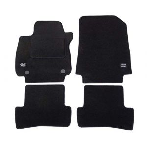 J&J AUTOMOTIVE | Logo Tapis De Sol Noir Velours sur Mesure pour Clio 4 2012-2019, Base Antidérapante, Tapis conducteur renforcé (J&J AUTOMOTIVE, neuf)
