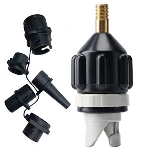 WOUMON Adaptateur de Kayak,Adaptateur de Valve de Paddle, Adaptateur de Pompe Sup pour Kayak, Paddle Board, Canoë, Bateau Gonflable (Noir) (YuGa, neuf)