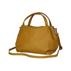 AmbraModa sac à main pour femme en cuir, sac porte epaule GL023 (jaune moutarde) (Ambra Moda, neuf)