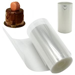 REBECASKYENS Ruban de Rhodo&iuml;d pour g&acirc;teau, 8 cm x 10 m Transparent, Rouleau d'ac&eacute;tate, Bande d'ac&eacute;tate pour g&acirc;teau, Rouleau d'ac&eacute;tate pour d&eacute;coration de g&acirc;teau en chocolat, Mousse, Anneaux de dessert (RCASKYE LTD, neuf)