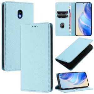 xinyunew Coque pour Samsung Galaxy J330/J3 2017, RFID Blocage Portefeuille Etui &agrave; Rabat, Housse en Cuir PU pour Samsung Galaxy J330/J3 2017, Bleu Clair (xinyunew, neuf)