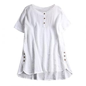 Tunique Blanche Femme Tee Shirt Personnalisable Tee Shirt Femme ete Chemisier Lin Femme été Chemise Satin Blouse Femme Manches Courtes Top a Sequin Chemisier+Femme+Chic Chemisier Blanc Femme Dentelle (guangzhoushinanchangyuandianzishangwuyouxiangongs, neu