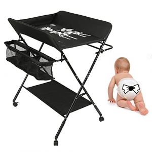 Tables &agrave; langer,Table &agrave; langer et Baignoire 2 en 1 pour b&eacute;b&eacute;, De la naissance &agrave; 12 mois (jusqu'&agrave; 25kg),Pliable et Portable Table &agrave; Langer pour B&eacute;b&eacute; (noir) (Hechheu, neuf)
