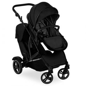 Hauck Poussette Double Duett 4 - Tandem pour 2 Enfants Jusqu'à 36 kg - Couvre-Jambes, Habillage Pluie Inclus, Siège Convertible en Nacelle - Noir (babyartikel-de, neuf)