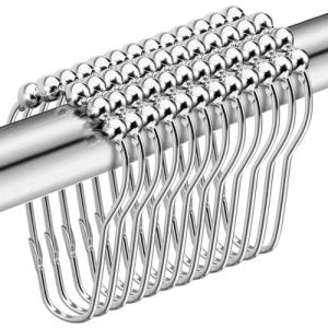 FDCGAS Crochets pour Rideau de Douche - 12 Pcs Anneaux de Douche en Acier Inoxydable, Accroche Rideau de Douche, pour Tringle &agrave; Rideaux Anneau Rideau Anneaux de Rideau de Douche en Acier Inoxydable (tongshanfenhedianzishangwuyouxiangongsi, neuf)