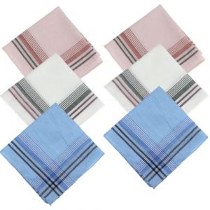 OUDQFCJ Lot de 6 mouchoirs en tissu doux et r&eacute;utilisables en coton pour homme, mouchoirs tissus homme classiques, Carr&eacute;s de poche &eacute;l&eacute;gants, Multicolore (35 &times; 35 cm) (Mapico, neuf)