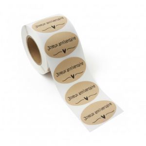 Joyeux Anniversaire Lot de 200 &eacute;tiquettes adh&eacute;sives ovales pour cadeaux et cadeaux 5 x 3 cm (Personal Labels, neuf)