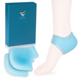 MHSY Protège Talons en Gel, 2PCS Coussin de Talon Silicone pour Douleur Talon, Fasciite Plantaire, Tendinite, Talons Fendus Secs, Manches de Talon pour Hommes et Femmes (MHEU, neuf)