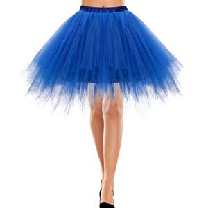 Bbonlinedress Jupe Tutu de Halloween Déguisement Cosplay Jupe Courte Ballet Tutu Danse Classique Fille Années 50s pour Carnaval Fête Soirée Couleurs Variées Royal Blue S (Bbonlinedress, neuf)