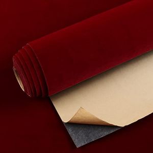 VEELIKE Papier Peint Velours Rouge Foncé 40cm×900cm Papier Adhésif pour Meuble Vintage Papiers Peints Decoratifs Boîte à Bijoux Placard Tiroir Vinyle Adhesif Meuble Chambre Armoire Salon Cuisine (VEELIKE, neuf)