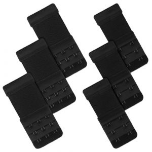 kurkip 6 Pièces Extension de Soutien Gorge, Rallonge Soutien Gorge 3 Rangs 2 Crochets 3 Crochets, Gorge D'extension de Soutien, Doux Confort Élastique, Convient aux Femmes (Noir) (HUAN Shop, neuf)