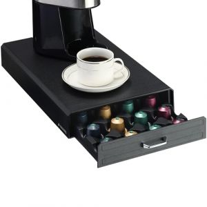 Navaris Tiroir à Capsule de Café - Rangement Support pour Dosette Machine à Café Nespresso Vertuo - Distributeur Range-Dosette pour Capsules Vertuo 43 x 23,6 x 5,8 cm (SX-Commerce, neuf)