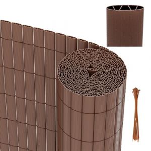 Vigevee Canisse en PVC, 160 x 800 cm, Brise Vue en PVC Renforcement en 3 Poids, Cl&ocirc;ture Jardin, R&eacute;sistant aux intemp&eacute;ries, Intimit&eacute; pour Jardin, Balcon, Piscine, terrasse, Marron (tourly-sure, neuf)