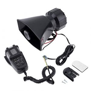Sirène d'avertissement électronique de voiture 100 W 12 V 7 sons d'alarme de moto pompiers ambulance haut-parleur avec micro (ePath Direct, neuf)