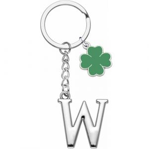 YJYJZX Porte-clés lettre initiale pendentif, porte-clés cadeau amis soeurs, argent A-Z 26 lettre initiale pendentif porte-clés - cadeau femme homme anniversaire, porte-clés (W) (yiwushiwojudianzishangwuyouxiangongsi, neuf)