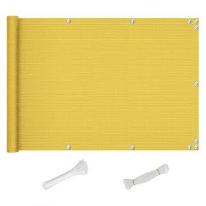 QINGLV Brise Vue 90x700cm Brise Vue Balcon Exterieur UV RéSistant Imperméable Brise-Vue Et Pare-Soleil pour Balcon pour Patio/Jardin/Terrasse/Grillage -Jaune (YuLinASiYaKuaTouShangMaoYouXianGongSi, neuf)
