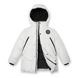 Sunny Sprout Manteau garçon hiver - Doudoune épaisse avec capuche polaire et manches coupe-vent Gris clair 10 ans (WSES, neuf)