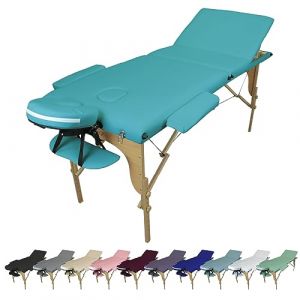 Vivezen - Table de Massage Pliante 3 Zones en Bois avec Panneau Reiki + Accessoires et Housse de Transport - Plusieurs Coloris (EGK Distribution, neuf)