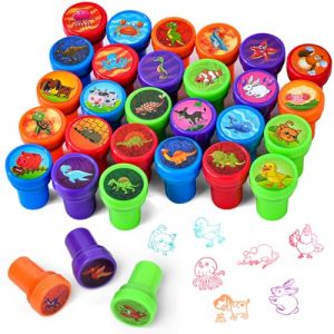 OSDUE Tampons, 30 Pi&egrave;ces Dinosaure Animal Tampons Tampon Auto-Encreurs Animaux Tampon pour F&ecirc;tes Prix Scolaires Cadeaux D'anniversaire (PLUM-MARKETING, neuf)