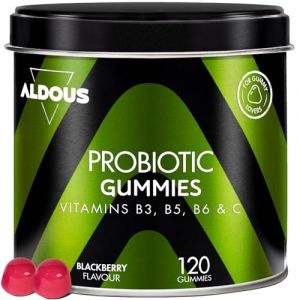 Probiotique Flore Intestinale Gummies - 120 Gommes Go&ucirc;t Naturel Cerise - Flore intestinale, Gaz et Ballonnements - Bifidobacterium, Lactobacillus, Vitamine C, B3, B5, B6 - Sp&eacute;cial amateur de bonbons (Bio Unicorn Brands, neuf)