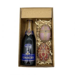 Coffret Cadeau Champagne Pommery - Or - 1 Brut - 2 Oeufs de Faberg&eacute; (motif al&eacute;atoire) LE PETIT DUC (Wine And More, neuf)