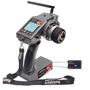 Radiolink RC6GS V3 RC &Eacute;metteur Radiocommande 7 Canaux avec R&eacute;cepteur Gyroscopique R7FG, T&eacute;l&eacute;m&eacute;trie Tension, 2,4 GHz pour Chenille Buggy Voiture D&eacute;rivante Bateau Char Robot(Menu Anglais Uniquement) (Radiolink FR, neuf)