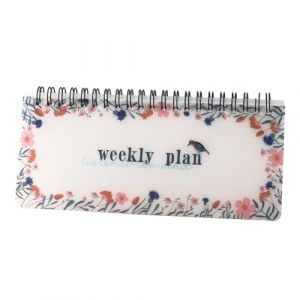 Planificateur hebdomadaire non dat&eacute; &agrave; double spirale, page d&eacute;chirable &agrave; 360&deg; verticale, pour &eacute;tudiant et enseignant, 19,1 x 7,6 cm, carnet hebdomadaire d&eacute;tachable (YFL-JCHS, neuf)