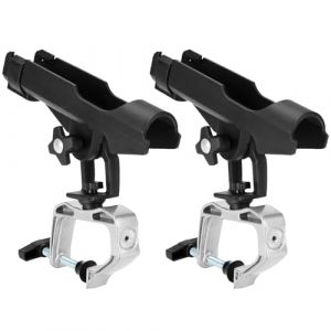 QWORK&reg; Pack de 2 Porte-Cannes &agrave; p&ecirc;che pour Bateaux, Bateaux de p&ecirc;che, Kayaks - Porte-Cannes r&eacute;glables &agrave; 360 degr&eacute;s - Facile &agrave; Monter, Stable et Polyvalent (shavinglikes, neuf)