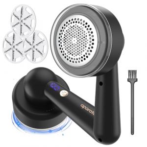 Rasoir Anti Bouloche, Rasoir Bouloche USB Rechargeable, Rasoir Textile Anti-Bouloches électrique avec 3 Lames Rechange et Brosse Nettoyage pour Vêtement, Couverture, Coussin, Pulls, Meubles, Tapis (MaKaBaKaDianZiShangWu, neuf)