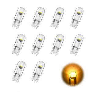 10 Ampoules LED W5W T10 pour Voiture ,Ampoule W5w,Ampoule Led Voiture,W5w Led,Lumière Intérieure 12V 6500K 120LM COB - Remplacement des Ampoules 168, 2825, 194 - Éclairage Intérieur de Voiture (Jaune) (Hugfads, neuf)