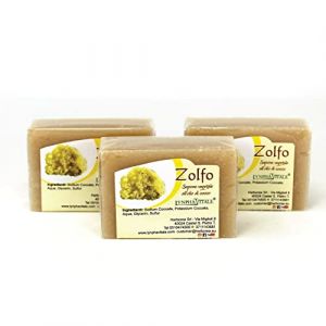 Lynpha Vitale - Savon au Soufre - Savon artisanal, naturel, travaill&eacute; &agrave; froid - Id&eacute;al pour les peaux grasses - 100 gr x 3 (Lynpha Vitale di Herborea Srl, neuf)