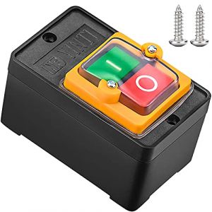 Wandefol Bouton-poussoir, AC220V / 380V 10A Commutateur &agrave; Bouton &Eacute;tanche Interrupteur Marche Arr&ecirc;t Interrupteur Machine Outil (ZBLanc, neuf)