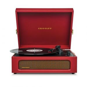 Crosley Voyager Tourne-Disque avec 2 Haut-parleurs, entr&eacute;e et Sortie Bluetooth et AUX - Tourne-Disque r&eacute;tro &agrave; 3 Vitesses - pour vinyles de 7", 10" et 12" - Portable avec &eacute;tui int&eacute;gr&eacute; - Rouge Borgogne (SF Distributions BV, neuf)