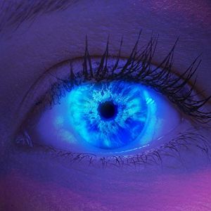 Lentilles couleur bleu - vampire Ice Blue. Pour Halloween, fantaisie, Carnaval + étuis à lentilles de contact I 1 paire (2 pièces) I sans correction I 0,00 Dioptries MERALENS (MeralenS, neuf)