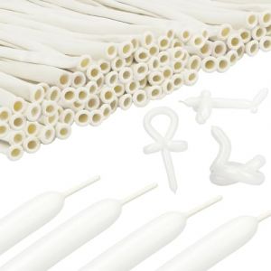 Ballon Long et Sculpture Magique - D&eacute;corations de F&ecirc;te avec des Ballons d'Animaux Blancs &agrave; Modeler pour Anniversaire d'Enfants (paiysxi, neuf)