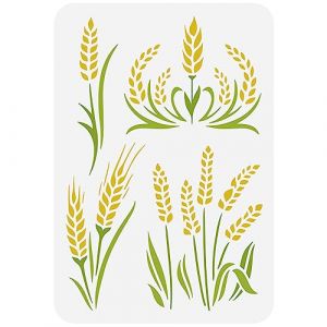FINGERINSPIRE Épis de Blé Pochoir 21x29.7 cm Oreilles Blé Pochoir Grain Épis Blé Dessin Gabarit Réutilisable Lavable Peinture Pochoir pour Maison Mur Plancher Porte Meubles Carrelage Décoration (FINGERINSPIRE FR, neuf)