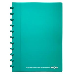 Atoma - Cahier A4 &agrave; Anneaux - 72 Feuilles D&eacute;tachables (144 Pages) avec Marge - Couverture en Polypropyl&egrave;ne Recyclable (Turquoise - Lign&eacute; (8mm)) (Yavari SRL, neuf)