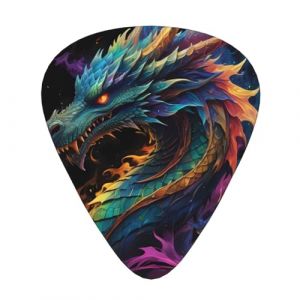 Rainbow Flame Dragon Ensemble de m&eacute;diators lisses et durables pour guitare acoustique, &eacute;lectrique et basse, cadeau parfait pour les amateurs de guitare et les musiciens (ZSUUGJ, neuf)