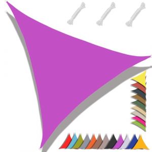 MAJINGC Voile D'ombrage Triangulaire 3x3x3m Toile d'ombrage Protection Solaire Protection UV 95% Résistant À l'eau pour Jardin terrasse Piscine(Violet) (MAJINGC, neuf)