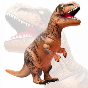 Eayaele Costume Dinosaure Adulte, Dinosaure Gonflable, Costume de Dinosaure T-rex pour Cosplay Halloween F&ecirc;te Costum&eacute;e (Marron) (Leqing Leasing Co., Ltd, neuf)
